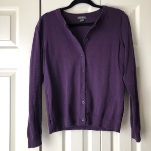 Purple Button Up Cardigan